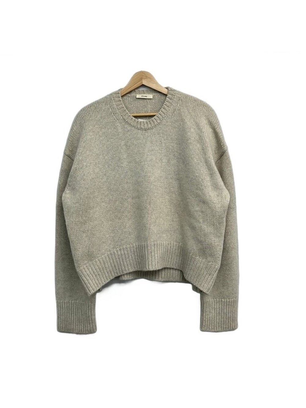 Celine Long Sleeve Sweater 2 Gray Beige Cashmere S